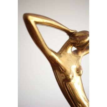 在銘 ブロンズ女性像 一対　M237 