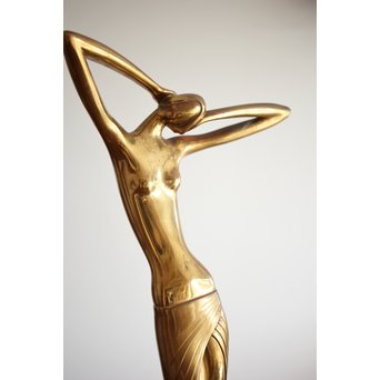 在銘 ブロンズ女性像 一対　M237 