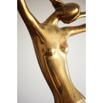 在銘 ブロンズ女性像 一対　M237 