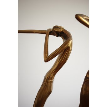 在銘 ブロンズ女性像 一対　M237 