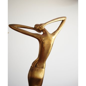 在銘 ブロンズ女性像 一対　M237 