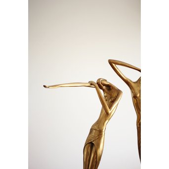 在銘 ブロンズ女性像 一対　M237 