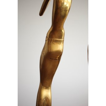 在銘 ブロンズ女性像 一対　M237 