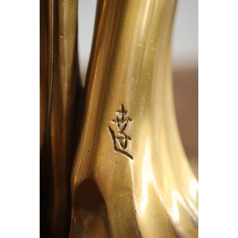 在銘 ブロンズ女性像 一対　M237 