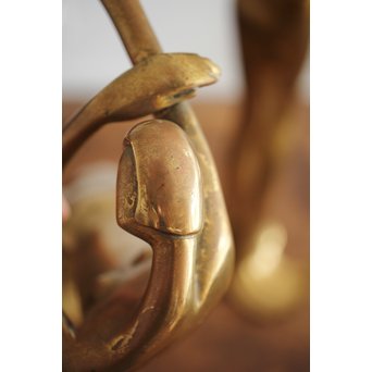 在銘 ブロンズ女性像 一対　M237 