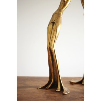 在銘 ブロンズ女性像 一対　M237 