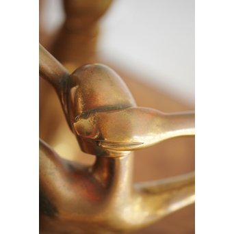 在銘 ブロンズ女性像 一対　M237 