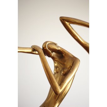 在銘 ブロンズ女性像 一対　M237 