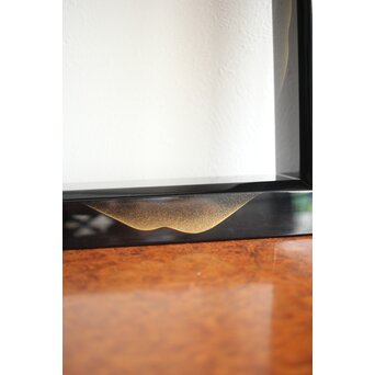 遠山蒔絵 炉縁 村田宗寛 共箱　Q114 