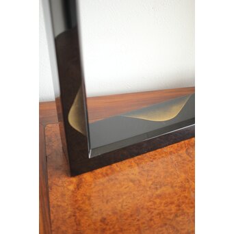 遠山蒔絵 炉縁 村田宗寛 共箱　Q114 