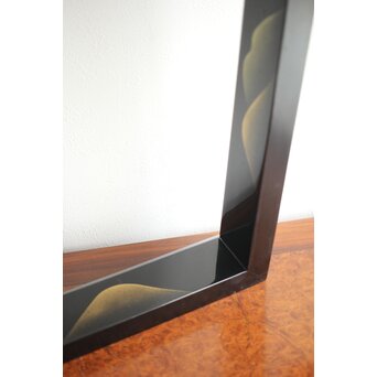 遠山蒔絵 炉縁 村田宗寛 共箱　Q114 