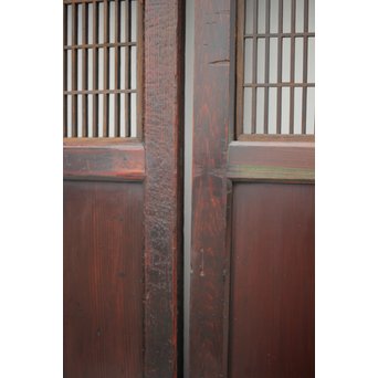 変わり障子枠の田舎風帯戸M 2枚1組　B998YD 