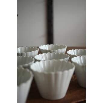 古伊万里白磁 菊型向付 10客1組　P204 