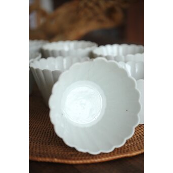 古伊万里白磁 菊型向付 10客1組　P204 