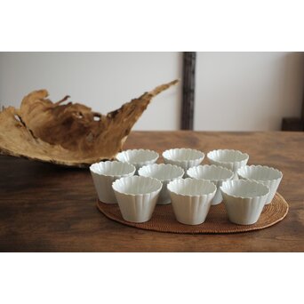 古伊万里白磁 菊型向付 10客1組　P204