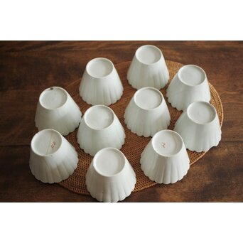 古伊万里白磁 菊型向付 10客1組　P204 