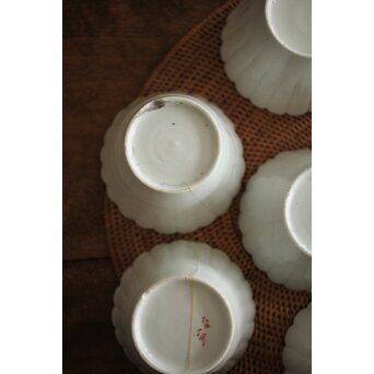 古伊万里白磁 菊型向付 10客1組　P204 