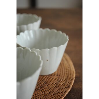 古伊万里白磁 菊型向付 10客1組　P204 