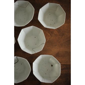 古九谷白磁 八角面取向付 7客　P205 