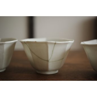 古九谷白磁 八角面取向付 7客　P205 