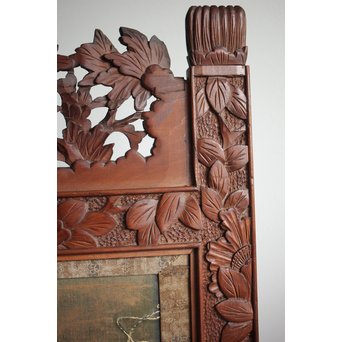 日光彫と明治刺繍の衝立　X260Y 