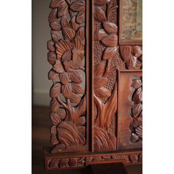 日光彫と明治刺繍の衝立　X260Y 