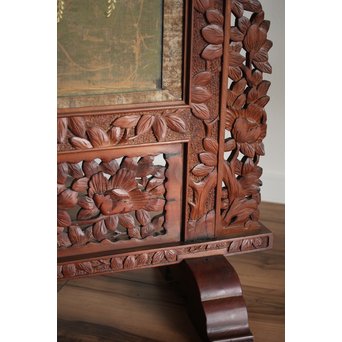 日光彫と明治刺繍の衝立　X260Y 