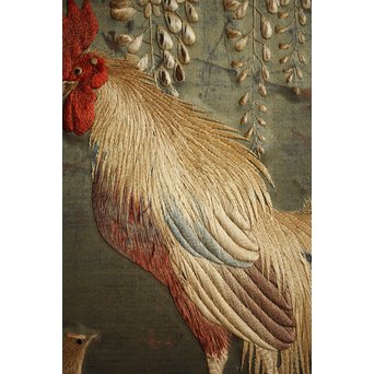 日光彫と明治刺繍の衝立　X260Y 