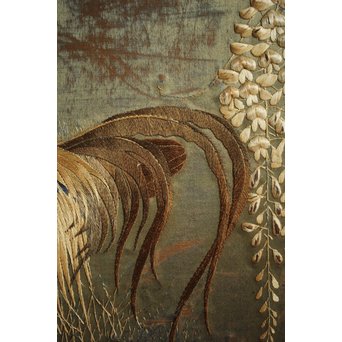 日光彫と明治刺繍の衝立　X260Y 