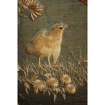 日光彫と明治刺繍の衝立　X260Y 