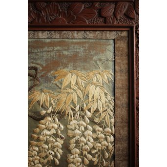 日光彫と明治刺繍の衝立　X260Y 