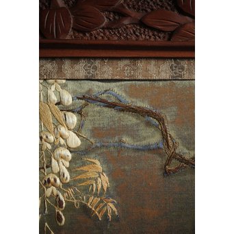 日光彫と明治刺繍の衝立　X260Y 