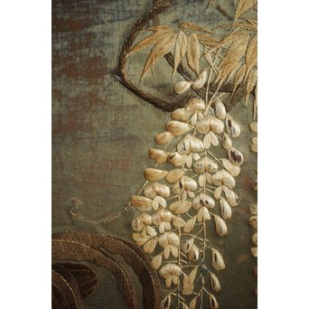 日光彫と明治刺繍の衝立　X260Y 