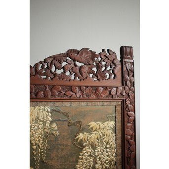 日光彫と明治刺繍の衝立　X260Y 