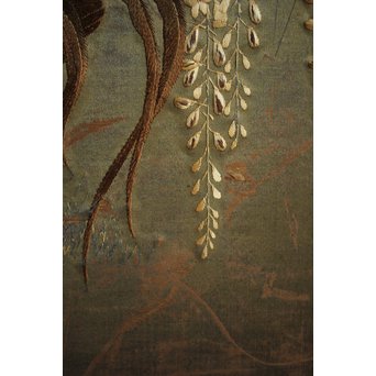 日光彫と明治刺繍の衝立　X260Y 