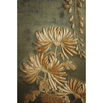 日光彫と明治刺繍の衝立　X260Y 