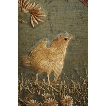 日光彫と明治刺繍の衝立　X260Y 