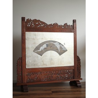 日光彫と明治刺繍の衝立　X260Y 