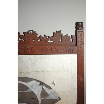 日光彫と明治刺繍の衝立　X260Y 