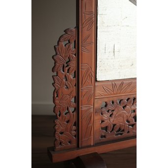 日光彫と明治刺繍の衝立　X260Y 