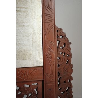 日光彫と明治刺繍の衝立　X260Y 