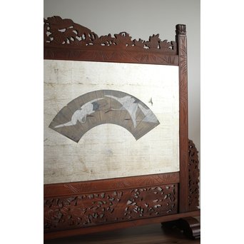 日光彫と明治刺繍の衝立　X260Y 