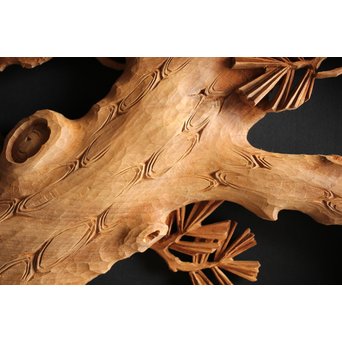 大雲銘 松竹梅深彫木彫欄間 2枚1組　R0050Y 