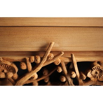 大雲銘 松竹梅深彫木彫欄間 2枚1組　R0050Y 