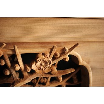 大雲銘 松竹梅深彫木彫欄間 2枚1組　R0050Y 