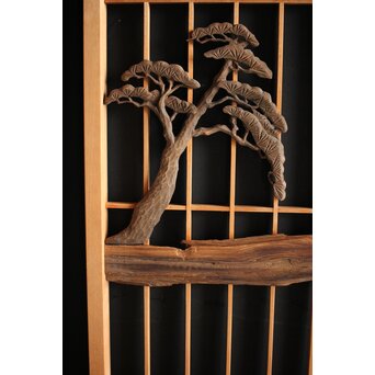 三保の松原 富士 書院 2枚1組　R0052 古材使用　面白い表情です