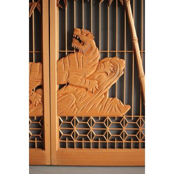 竹虎書院欄間 5枚1組　R0053Y 