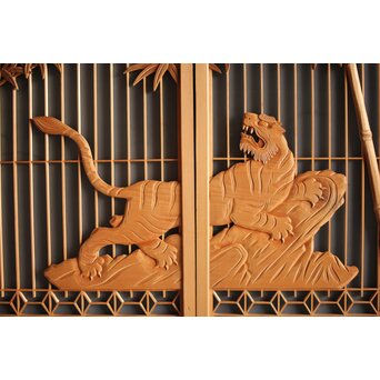 竹虎書院欄間 5枚1組　R0053Y 