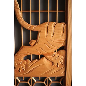 竹虎書院欄間 5枚1組　R0053Y 