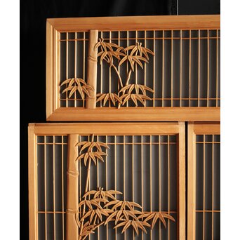 竹虎書院欄間 5枚1組　R0053Y 